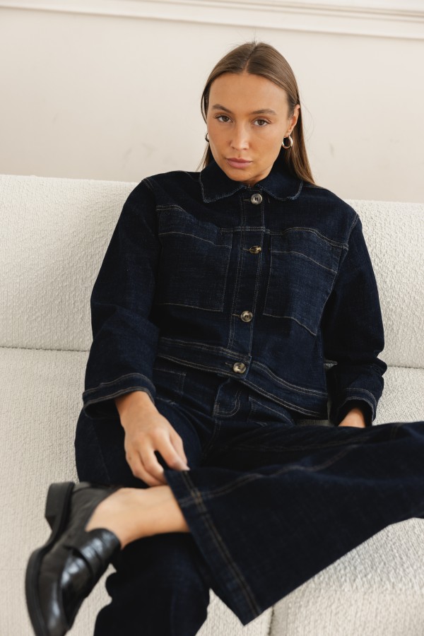 Gaia Denim Jacket Dark Blue
