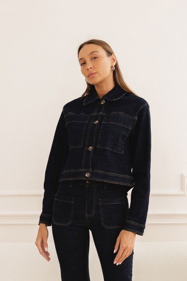 Gaia Denim Jacket Dark Blue