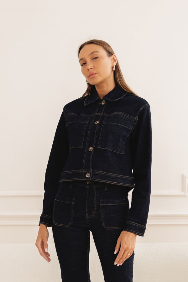 Gaia Koszula Jeansowa Dark Blue