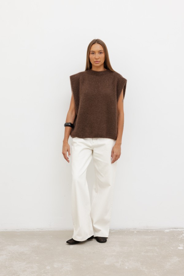 Auri Mohair Vest Brown
