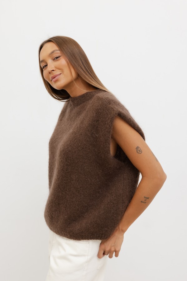 Auri Mohair Vest Brown