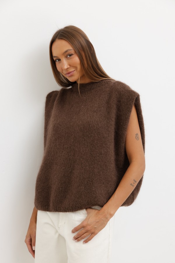 Auri Mohair Vest Brown