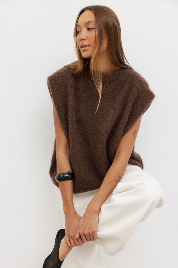 Auri Mohair Vest Brown