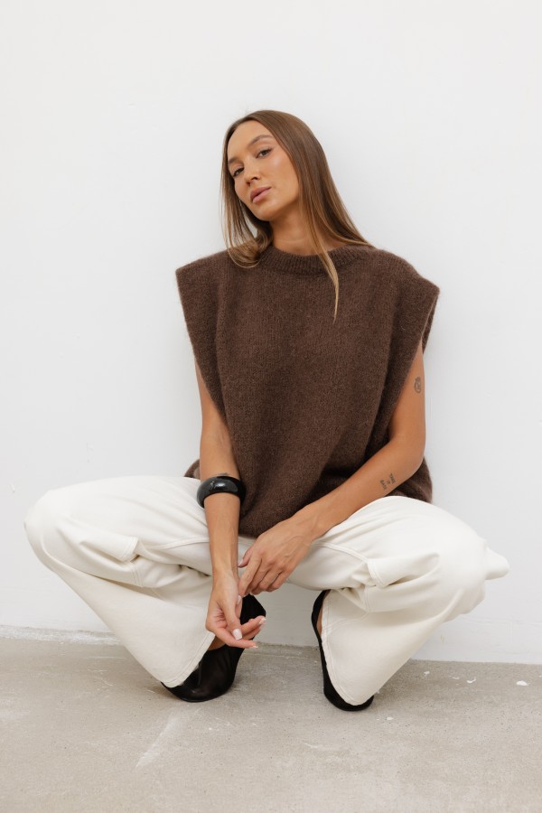 Auri Mohair Vest Brown