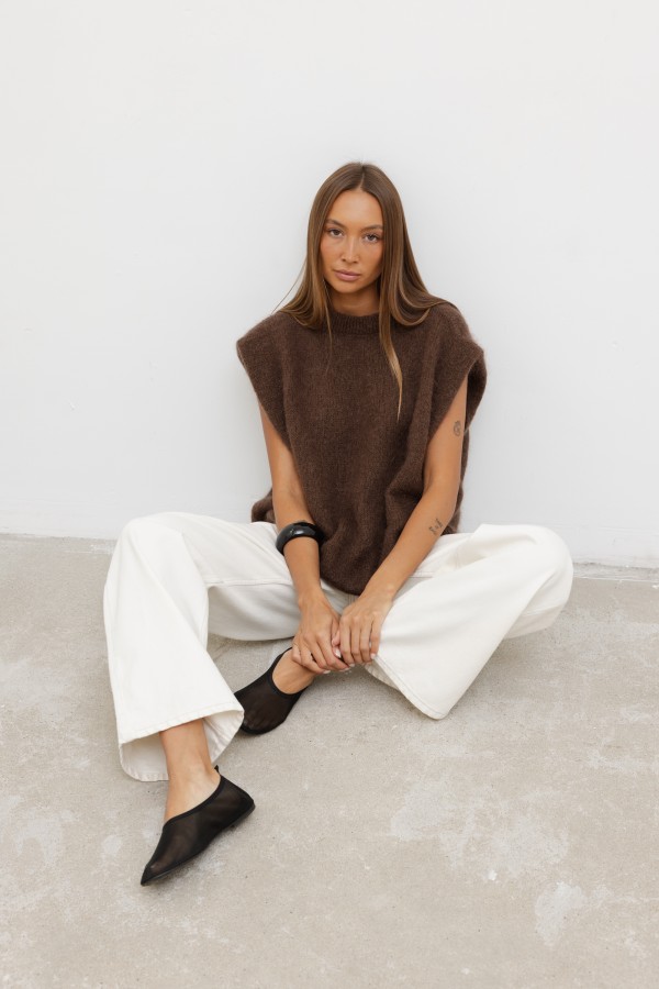 Auri Mohair Vest Brown