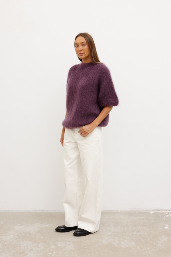 Charlie Moherowy Sweter Plum Premium