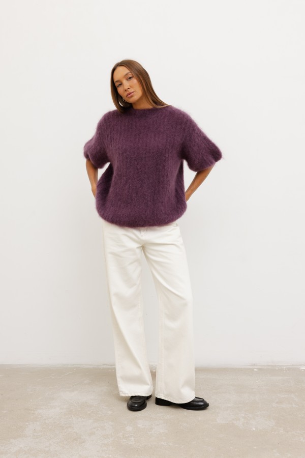 Charlie Moherowy Sweter Plum Premium