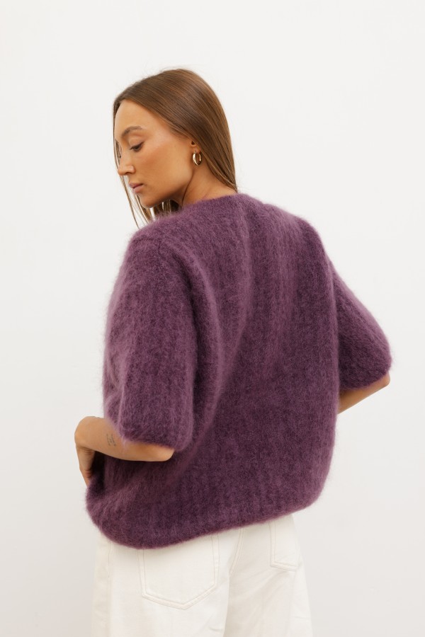 Charlie Moherowy Sweter Plum Premium
