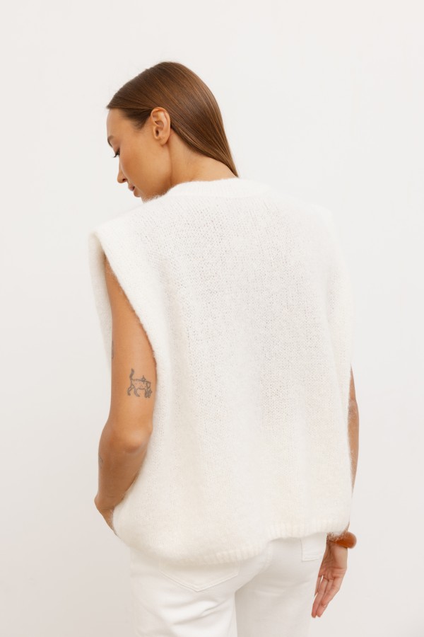 Auri Mohair Vest Ecru
