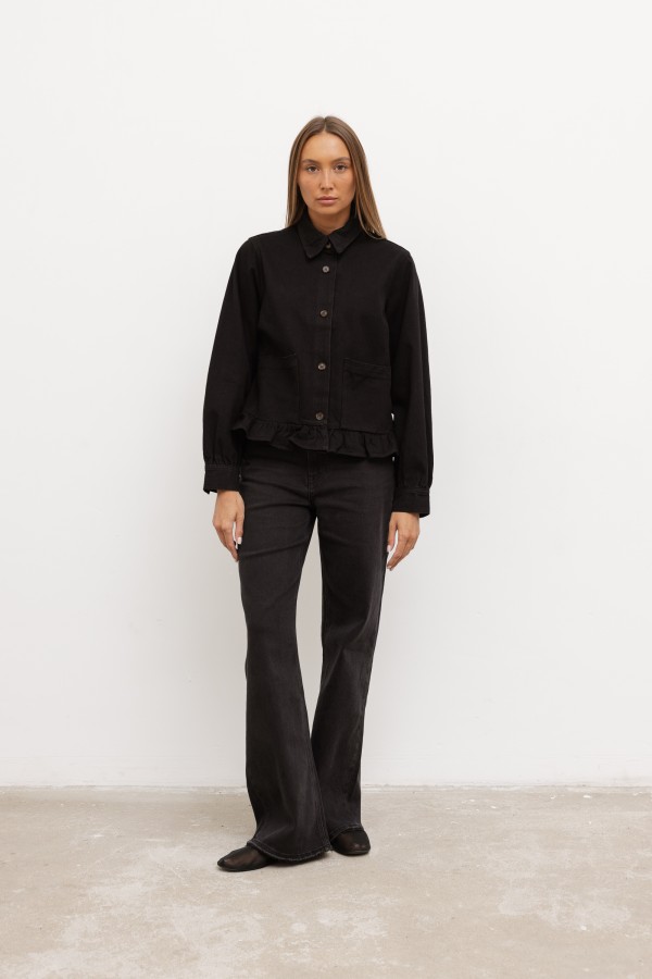 W3392 Spodnie Jeansowe Wide Leg Black