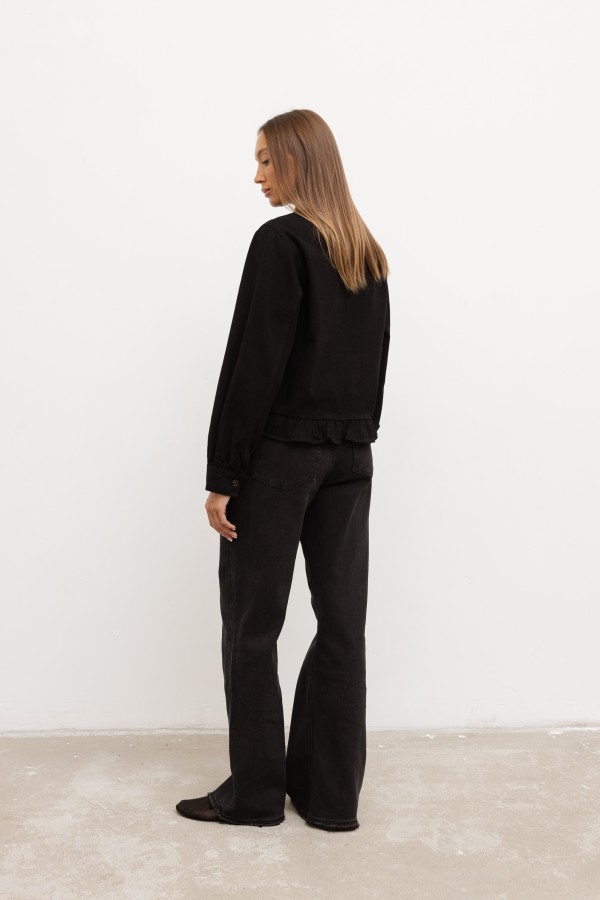 W3392 Spodnie Jeansowe Wide Leg Black