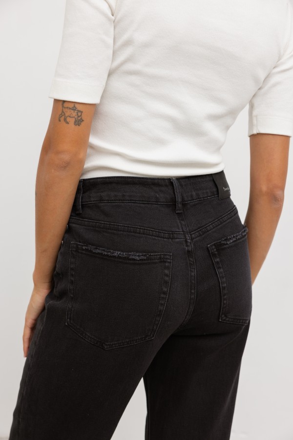 W3392 Spodnie Jeansowe Wide Leg Black