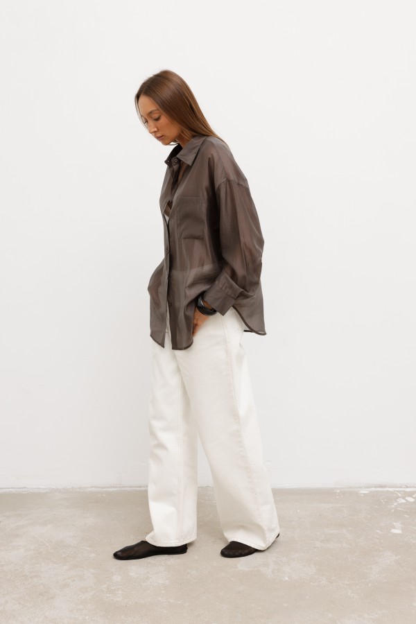 Stacy Silk Shirt Brown