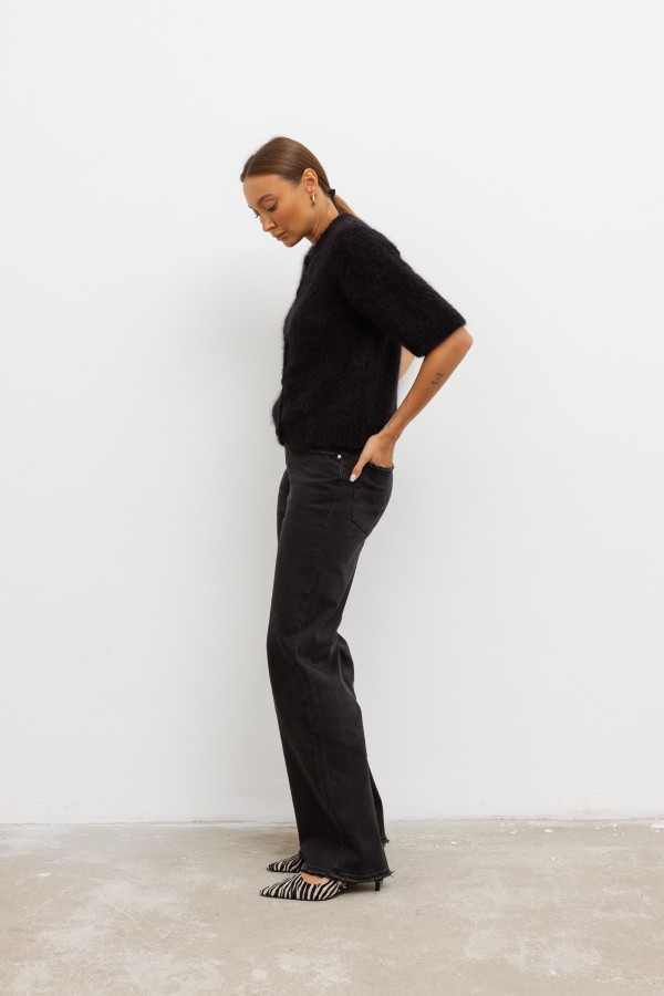 Mike Sweter Moherowy Czarny