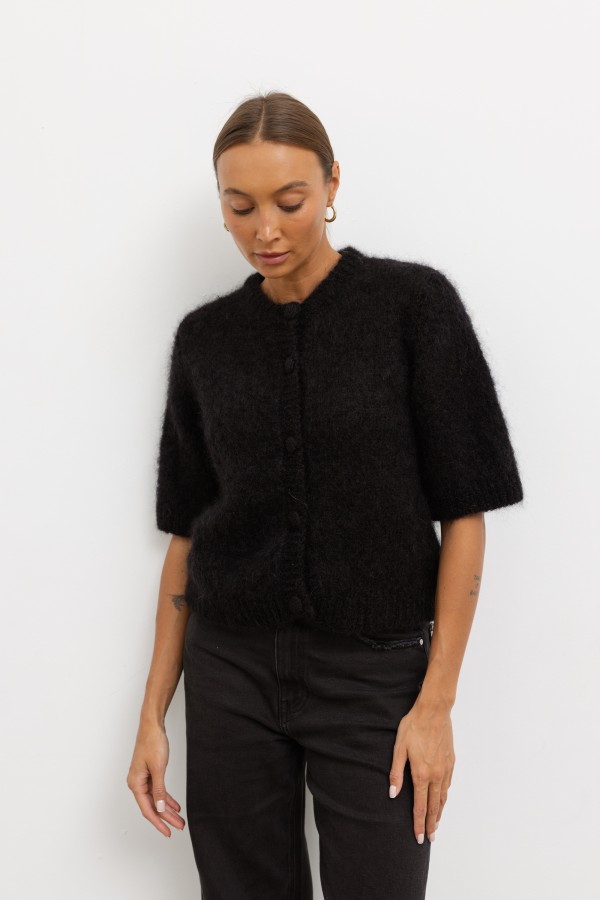 Mike Sweter Moherowy Czarny