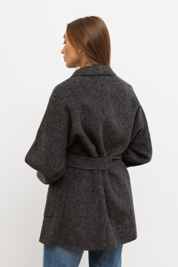 L2507 Płaszcz Wełniany Gray