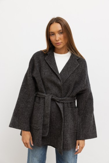 L2507 Płaszcz Wełniany Gray