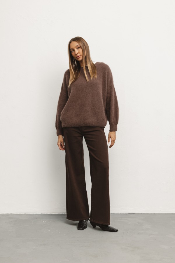 Damian Angora Sweater Brown