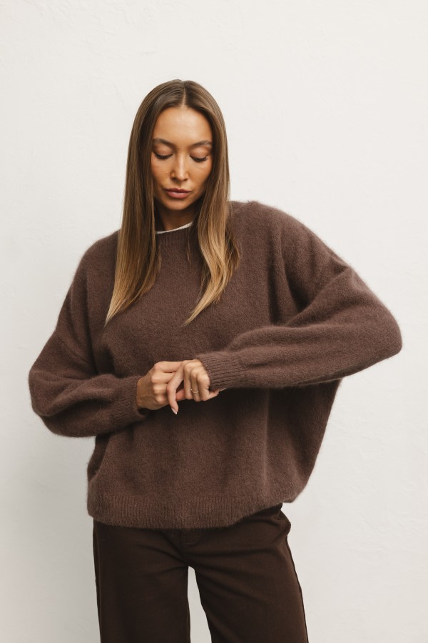Damian Angora Sweater Brown