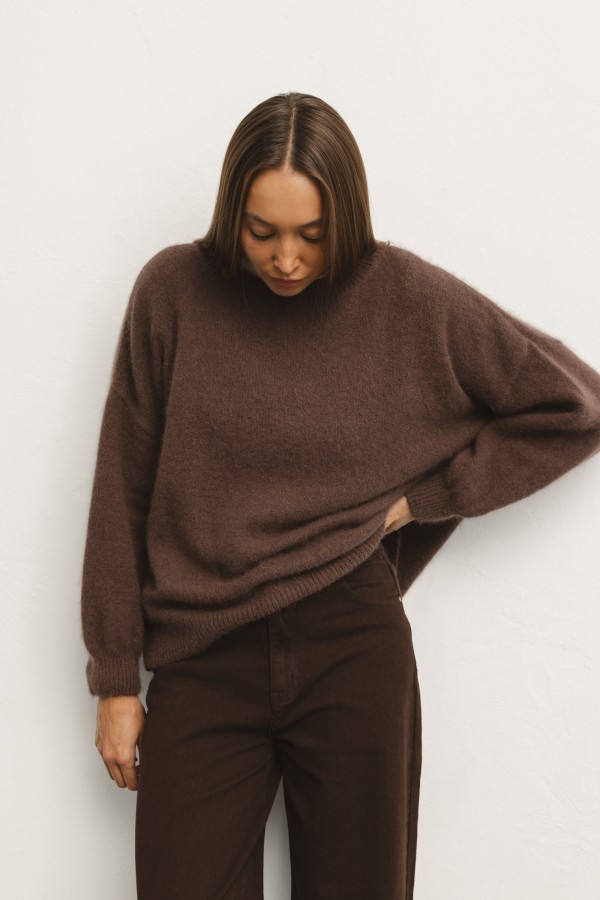 Damian Angora Sweater Brown