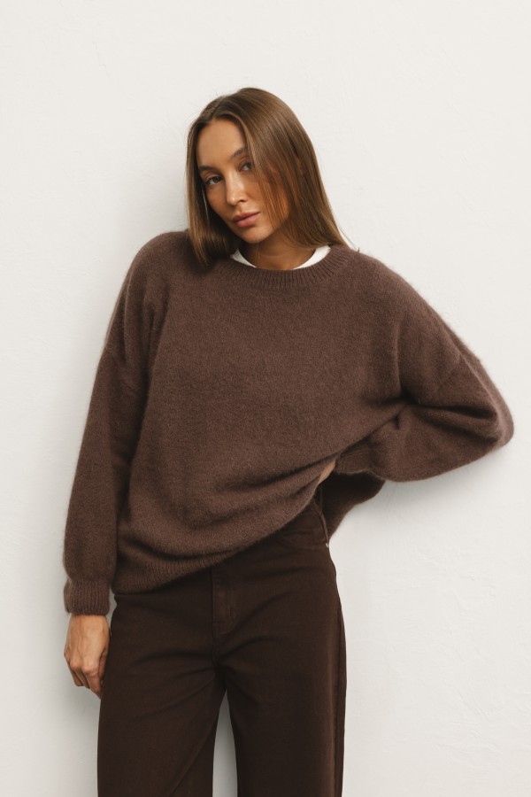 Damian Angora Sweater Brown