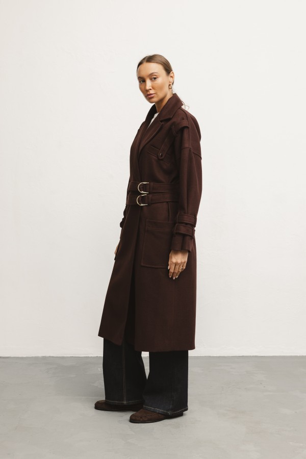 Mark Wool Coat Burgundy