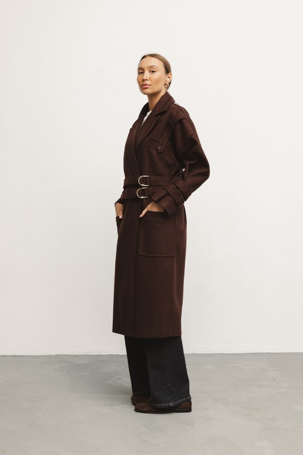 Mark Wool Coat Burgundy