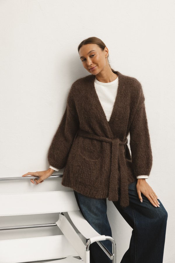 Angelo Kardigan Moherowy Chocolate