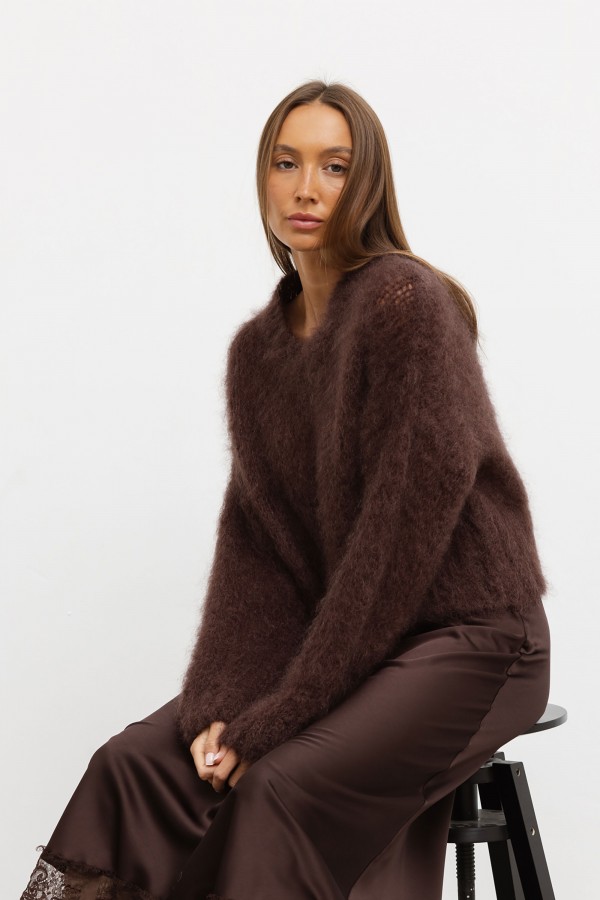 Rowan Mohair Sweater Brown