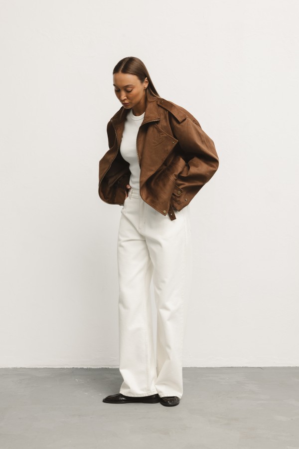 V10257 Suede Jacket Brown