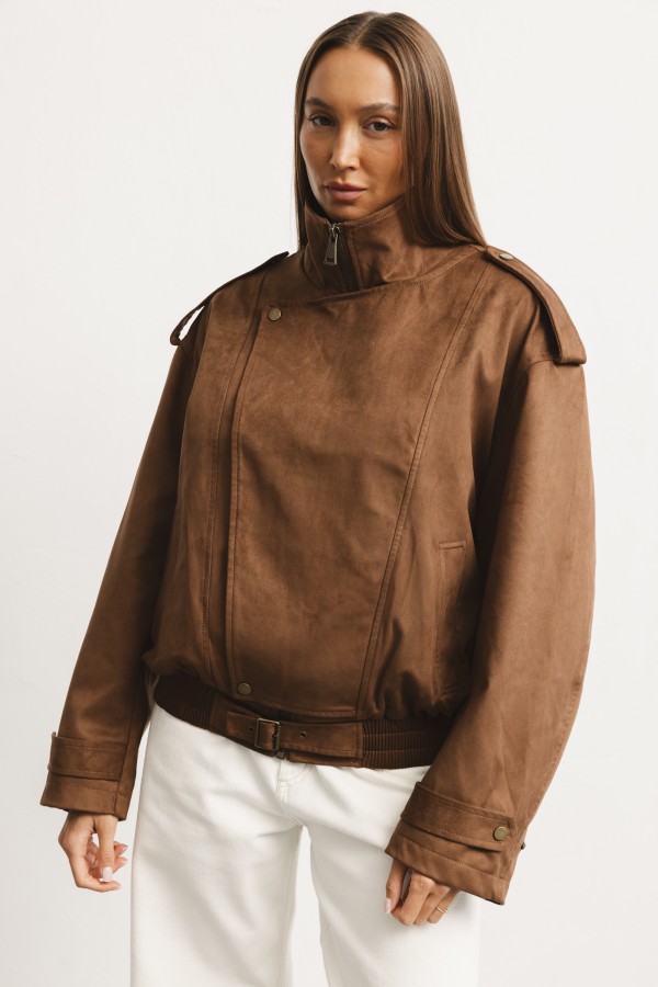 V10257 Suede Jacket Brown