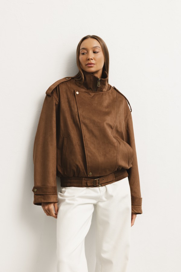V10257 Suede Jacket Brown
