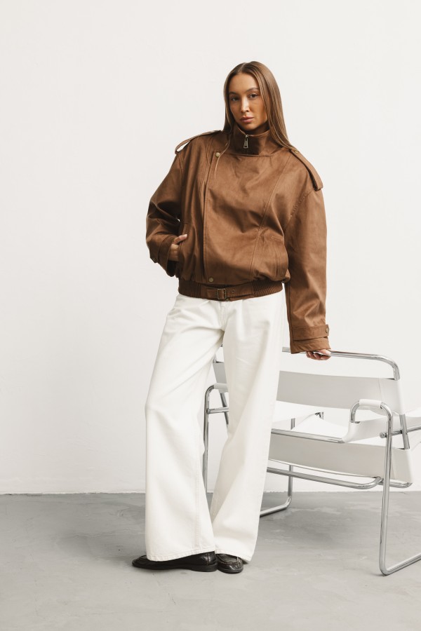 V10257 Suede Jacket Brown