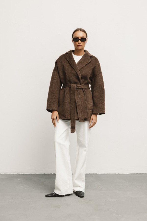 L2507 Wool Coat Brown