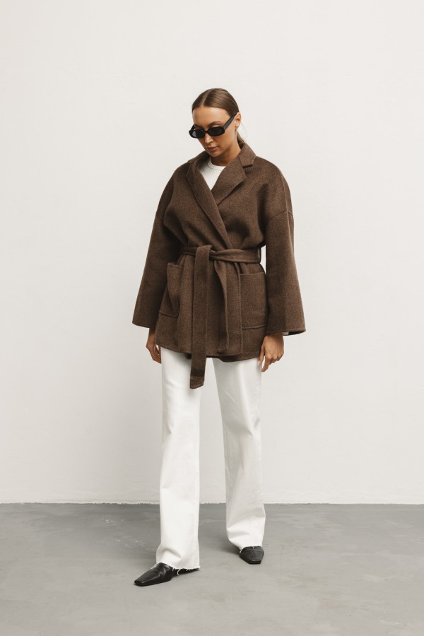 L2507 Wool Coat Brown