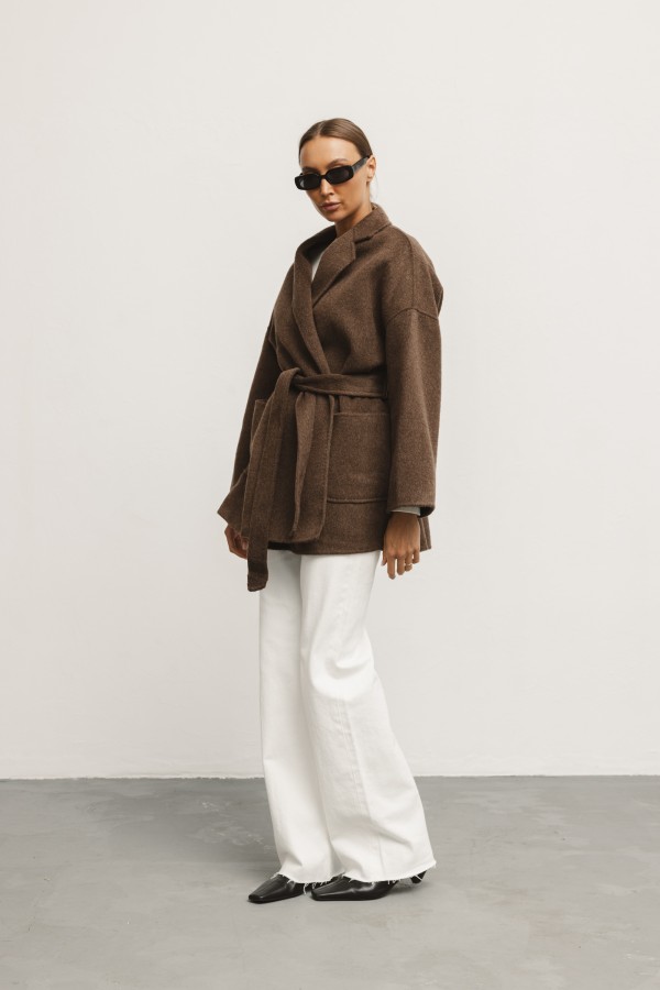 L2507 Wool Coat Brown