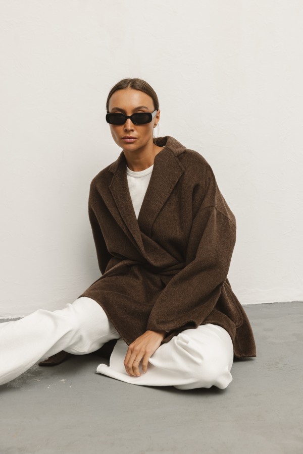 L2507 Wool Coat Brown
