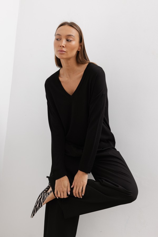 Lars Wool Sweater Black