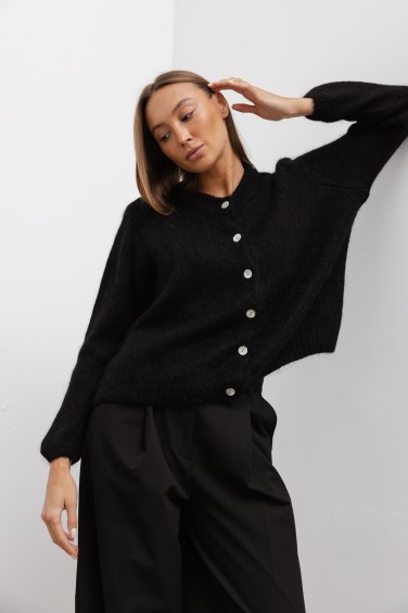 Casper Mohair Cardigan Black