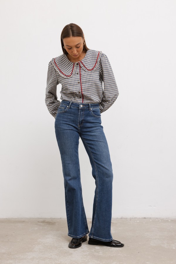 3663 Spodnie Jeansowe Flare Blue
