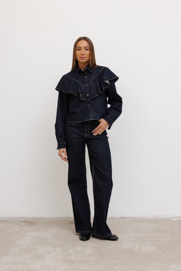 Charlotte Koszula Jeansowa Dark Blue