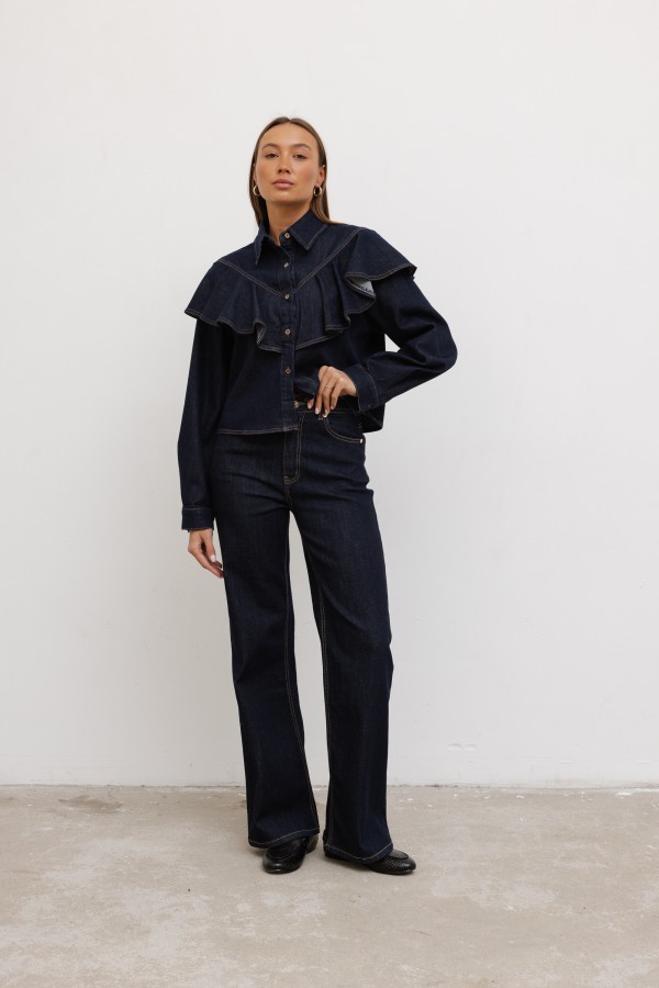 Charlotte Koszula Jeansowa Dark Blue