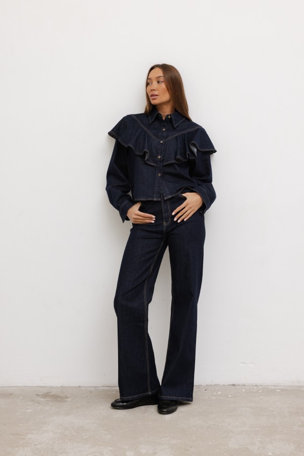 Charlotte Koszula Jeansowa Dark Blue