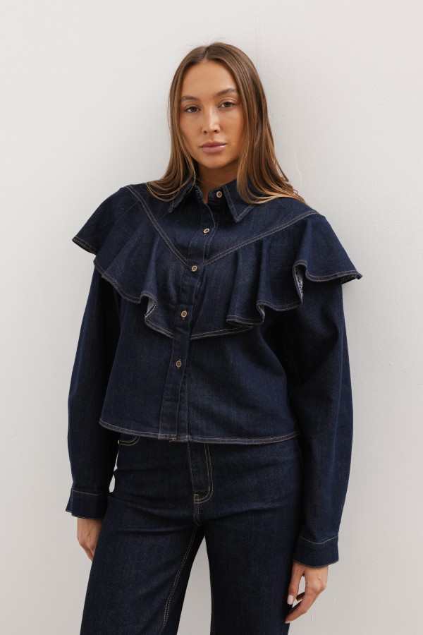 Charlotte Koszula Jeansowa Dark Blue