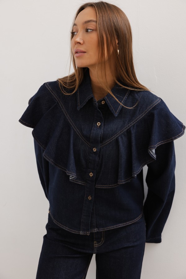 Charlotte Koszula Jeansowa Dark Blue