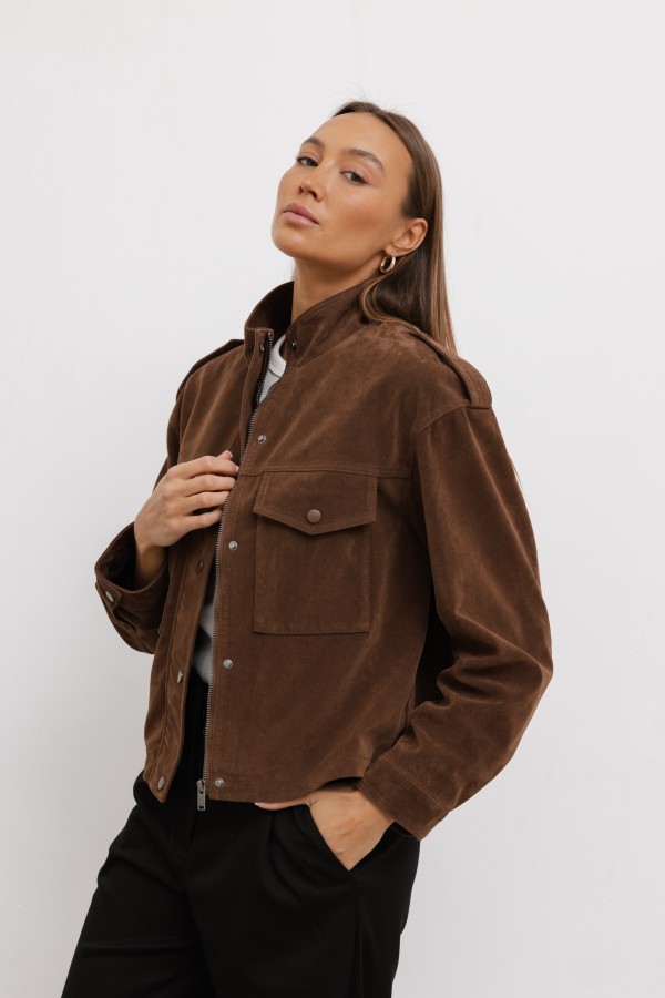 122-24 Kurtka Z Eko Zamszu Camel