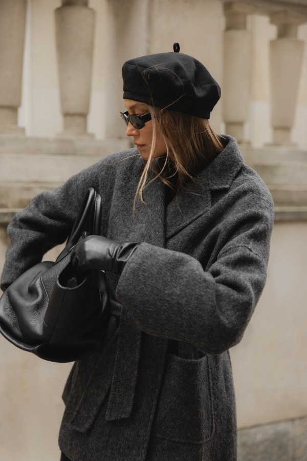 L2507 Płaszcz Wełniany Gray