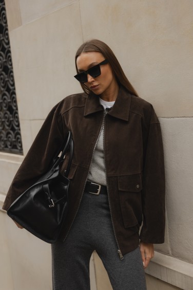 Veya Suede Jacket Brown