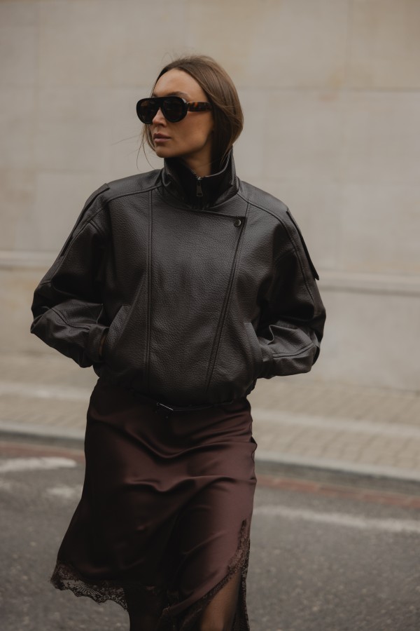 16162 Eco-Leather Jacket Coffee