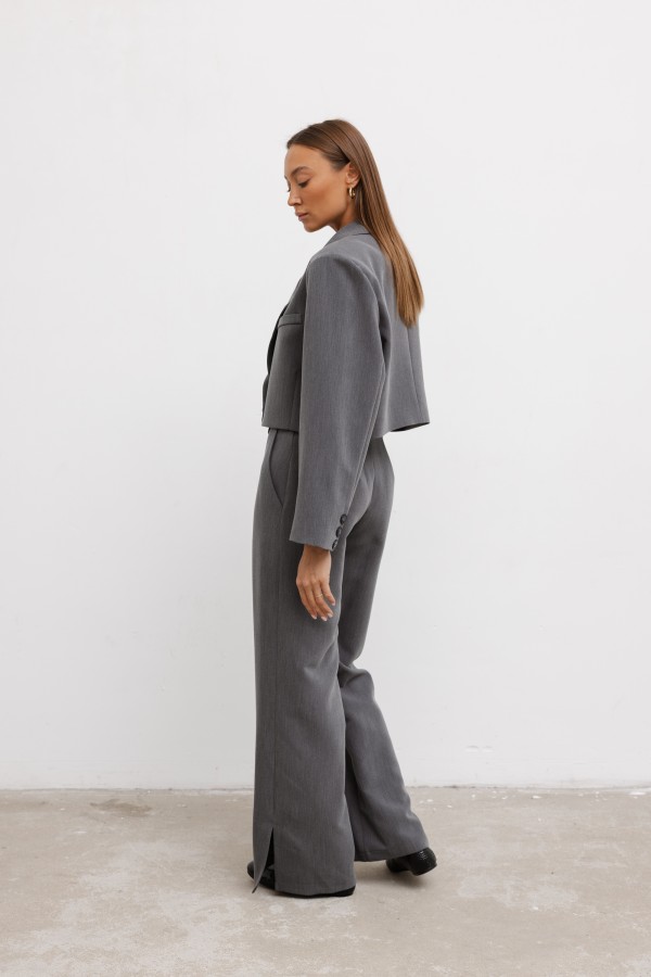 Bruno Cropped Blazer Gray